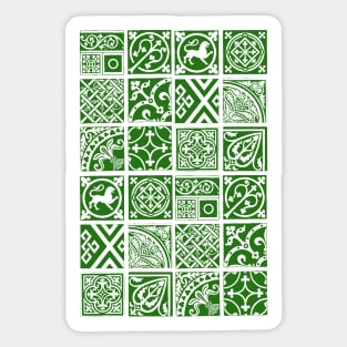 Green Medieval Tile Pattern Sticker